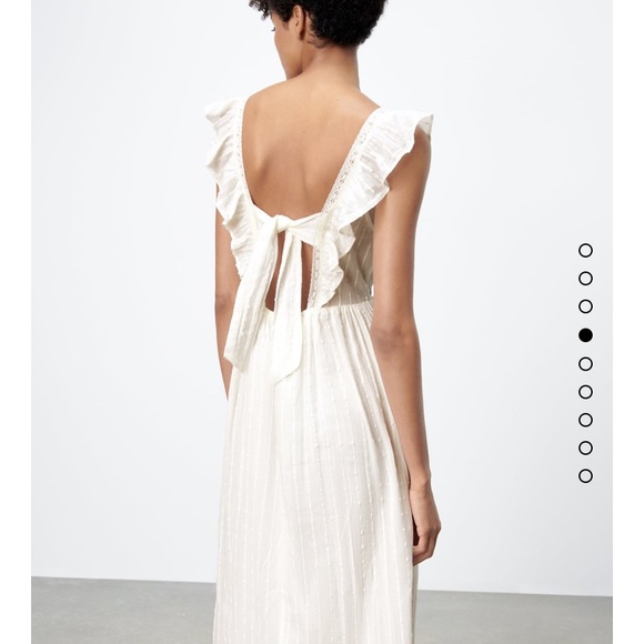 ZARA embroidered midi dress with ruffles - Picture 4 of 10